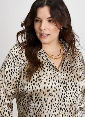 Animal Print Satin Shirt