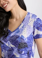 T-shirt floral embelli