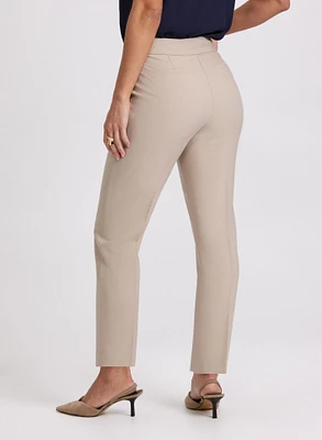 Emma Embossed Button Slim-Leg Pants