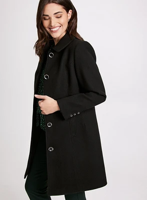 Stretch Wool-Blend Coat