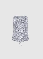 Printed Drawstring Top