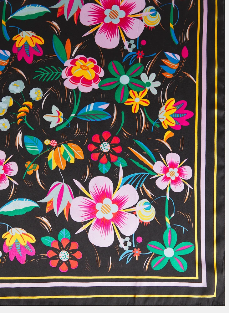 Square Floral Scarf
