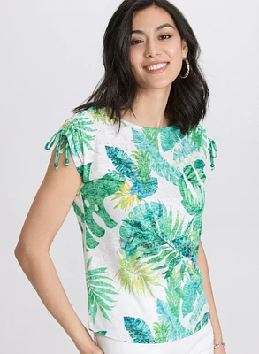 Embellished Palm Print T-Shirt