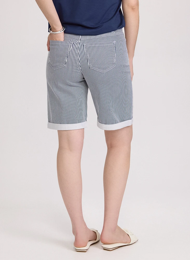 Striped Jean Shorts