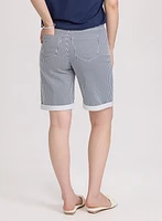 Striped Jean Shorts