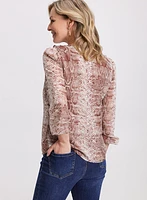 Snake Print Chiffon Blouse