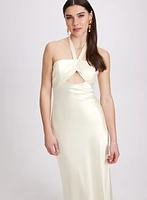 Satin Halter Neck Dress