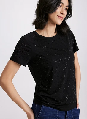 Rhinestone Detail T-Shirt