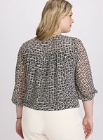 Geometric Chiffon Blouse
