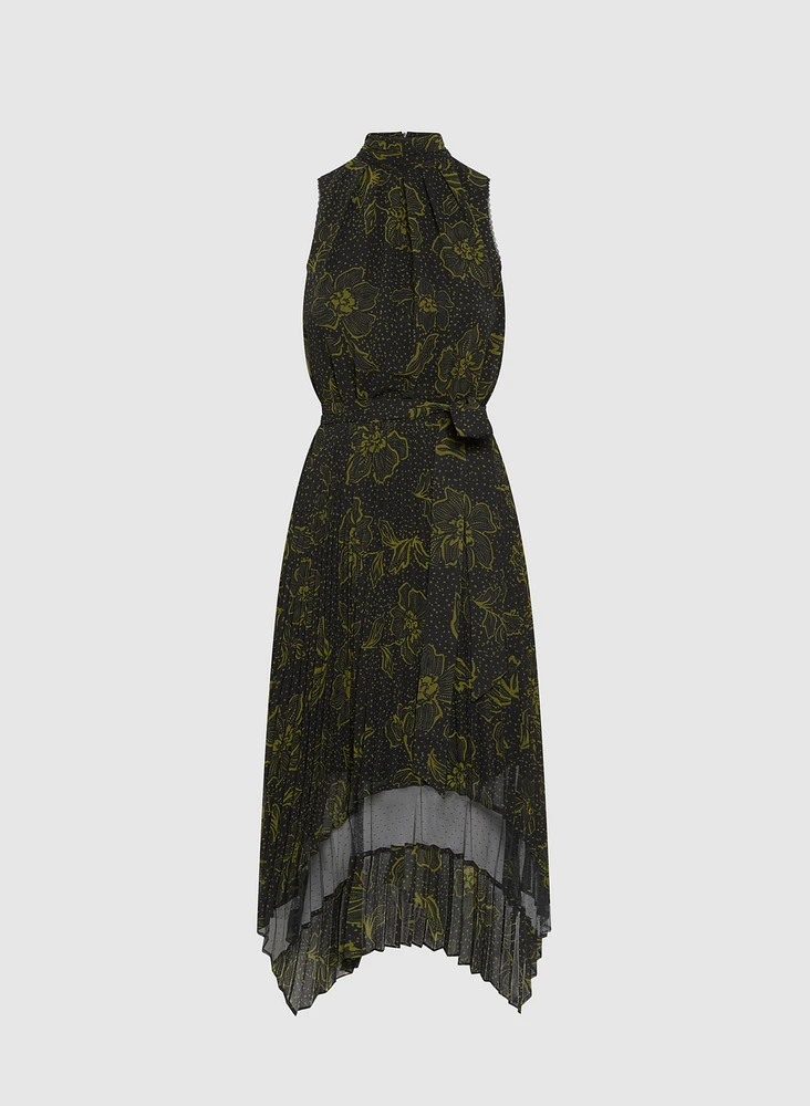 Floral Mock Neck Dress