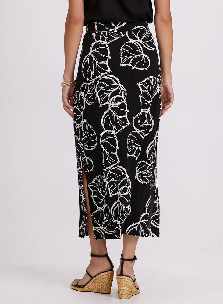 Leaf Print Skirt