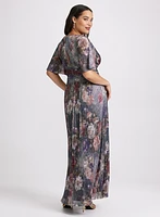 Robe florale métallique