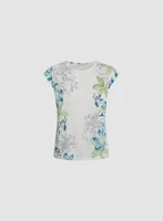 T-shirt chiné à motif floral