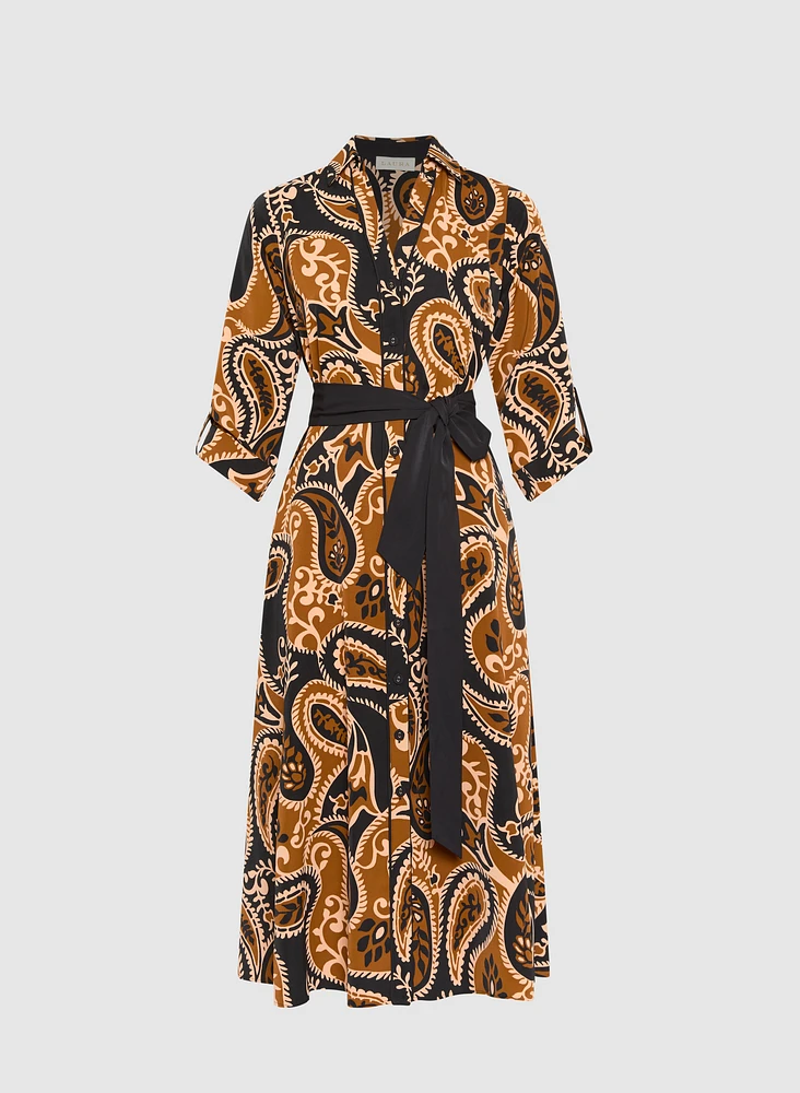 Robe-chemisier à motif paisley
