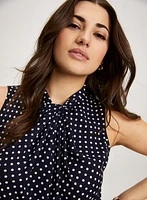 Sleeveless Twist-Neck Blouse