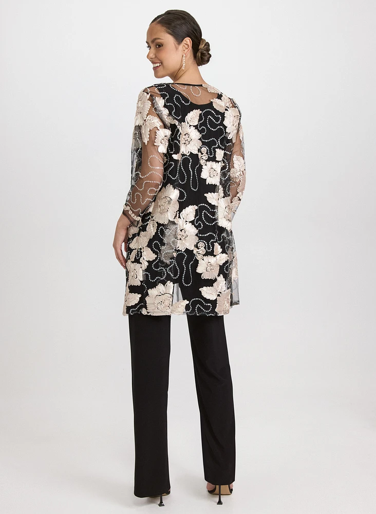Lace Jacket, Top & Pants Set