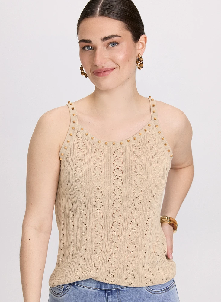 Beaded Sleeveless Sweater