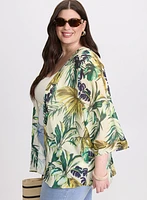 Veste en chiffon à motif tropical