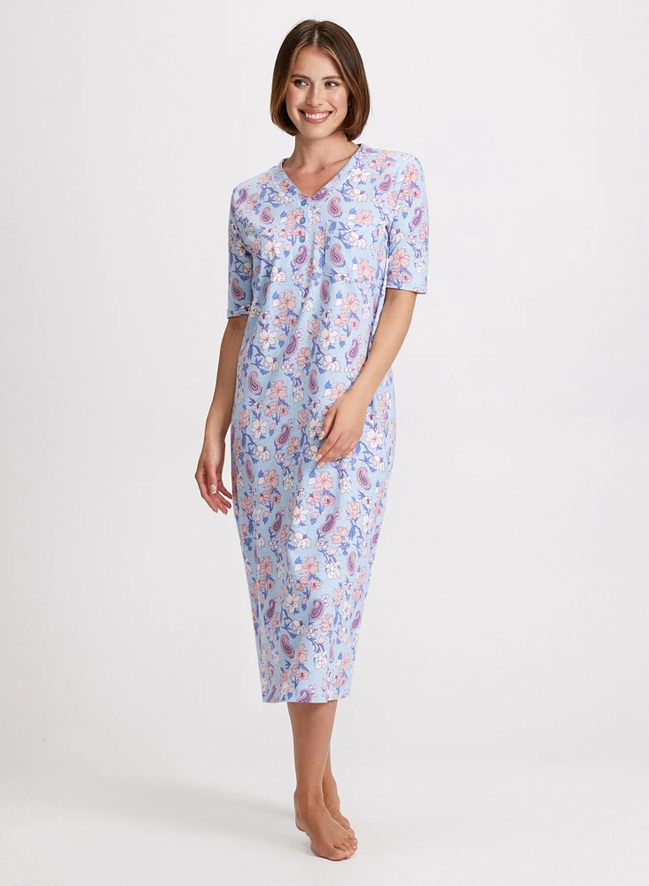 Mixed Print Nightgown