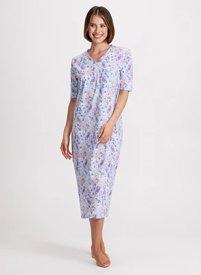 Mixed Print Nightgown