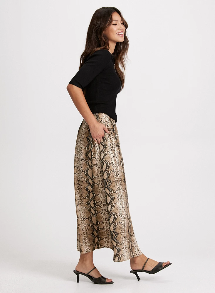 Snake Print Maxi Skirt