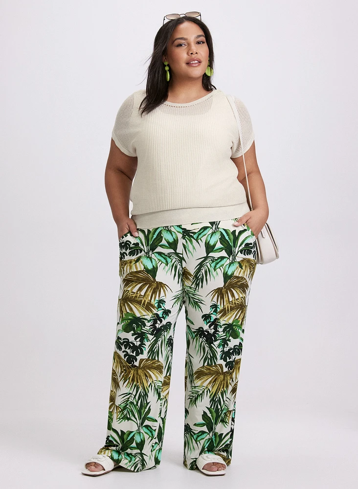 Pantalon Olivia à motif tropical