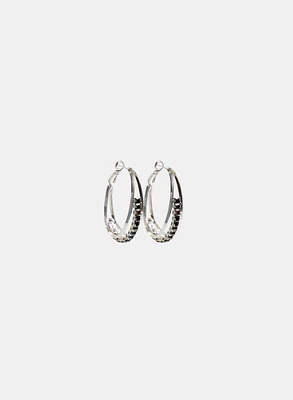 Embellished Double Hoop Earrings