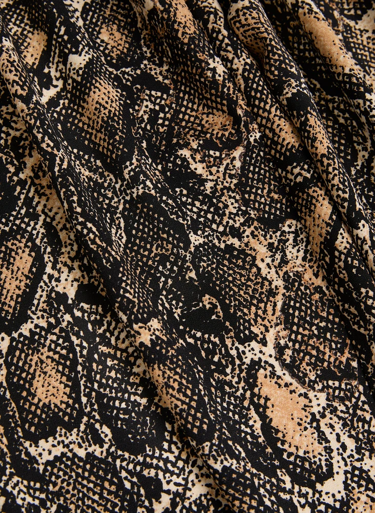 Olivia Snake Print Wide-Leg Pants