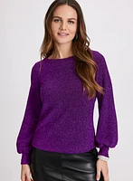 Marled Metallic Knit Top