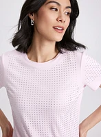 T-shirt à détail de pierres