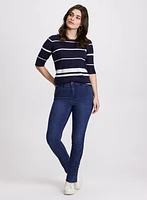 Stripe Print Knit Pullover