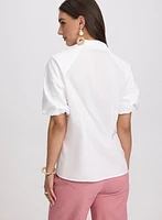 Blouse manches bouffantes en coton