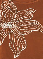 T-shirt à motif floral en esquisse