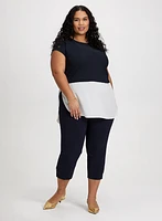 Decorative Buttons Colour Block Top