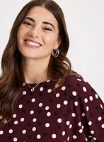 Polka Dot Elbow Sleeve Top