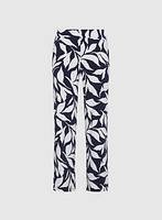 Pantalon Olivia large à motif feuilles