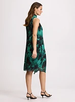 Floral Print Mock Neck Dress