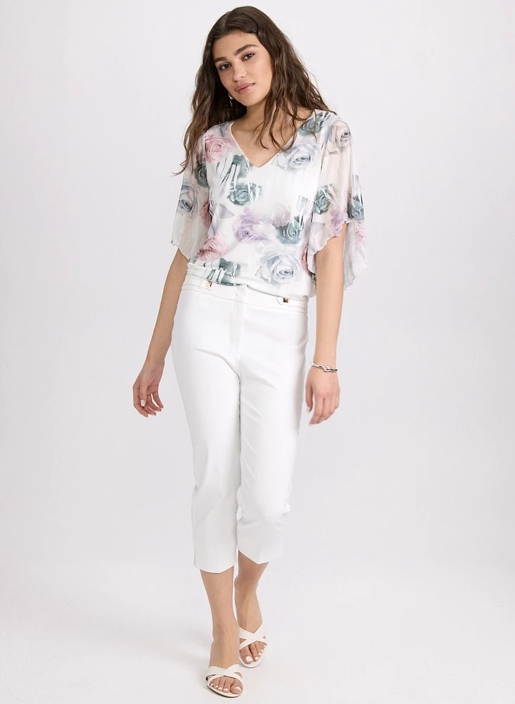 Blouse à motif de roses
