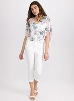Blouse à motif de roses
