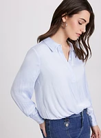 Long Sleeve Satin Blouse