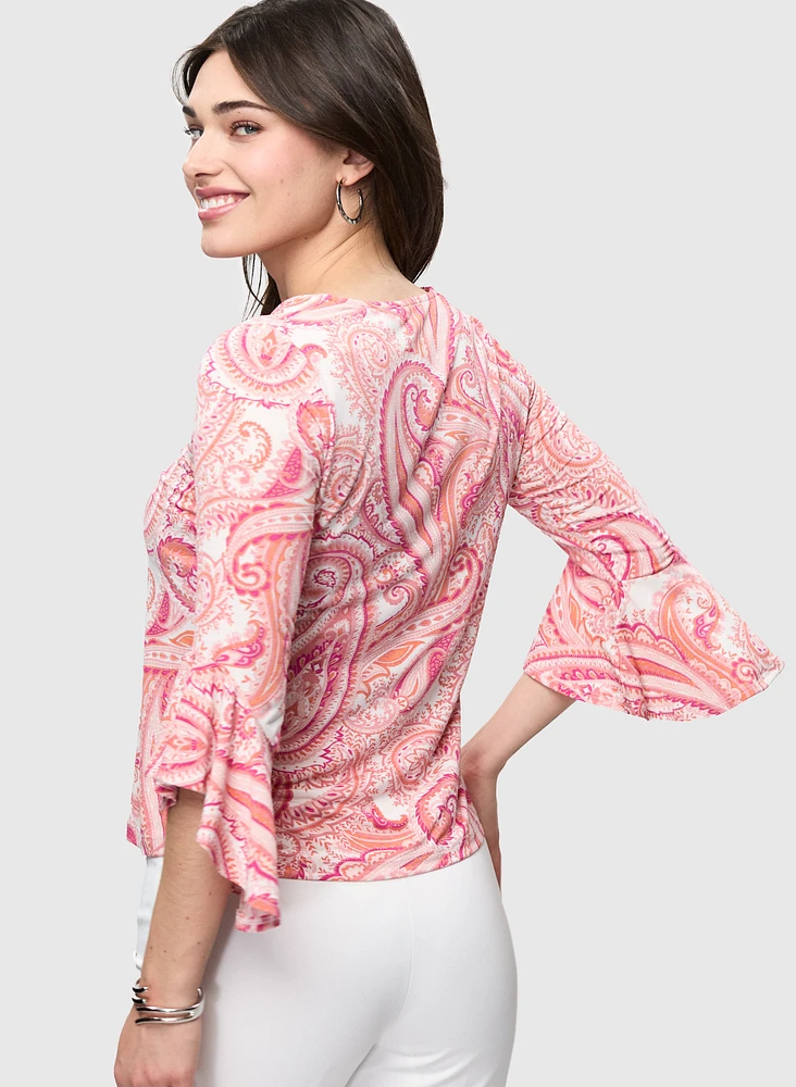 Paisley 3/4 Bell Sleeve Top