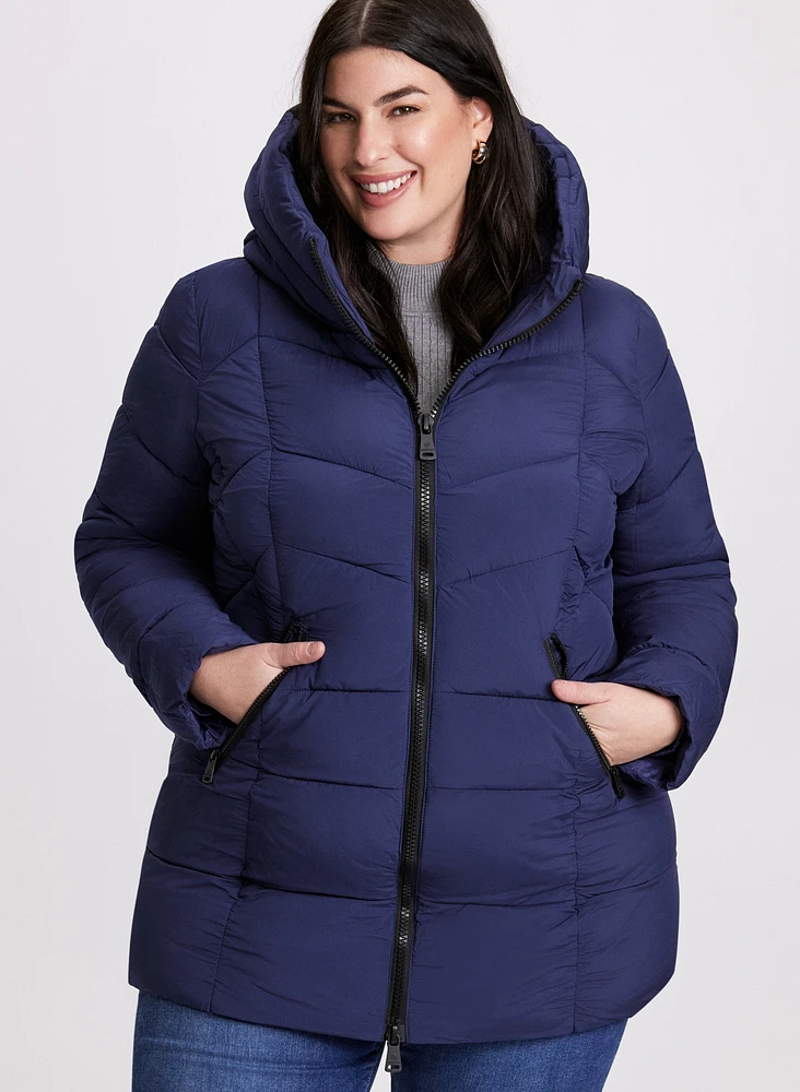 Manteau bouffant en matières recyclées