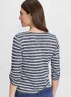Stripe 3/4 Sleeve Top