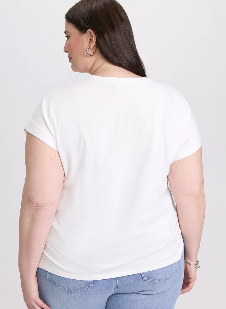 T-shirt à appliqués floraux