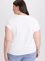T-shirt à appliqués floraux