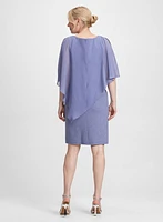 Poncho-Effect Shimmering Dress