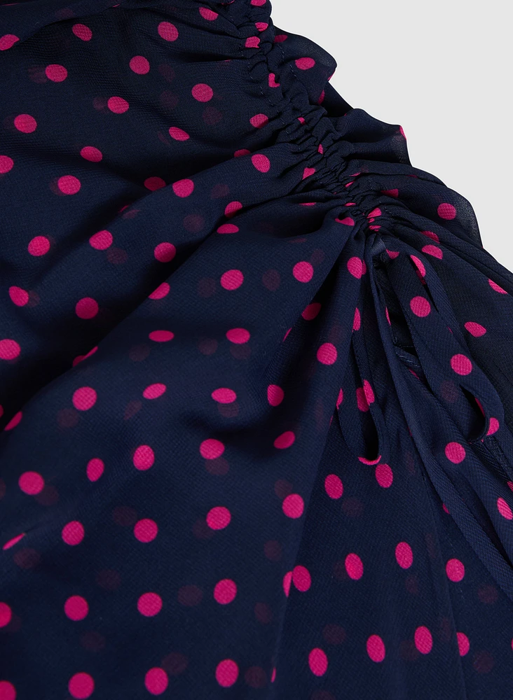 Robe en chiffon à pois