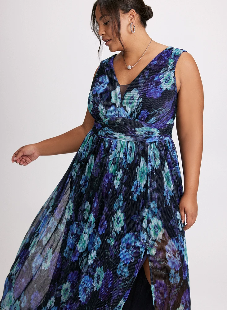 Floral Plisse Dress