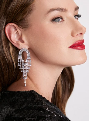 Crystal Arc Detail Chandelier Earrings