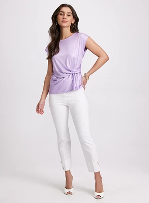 Metallic Cap Sleeve Top